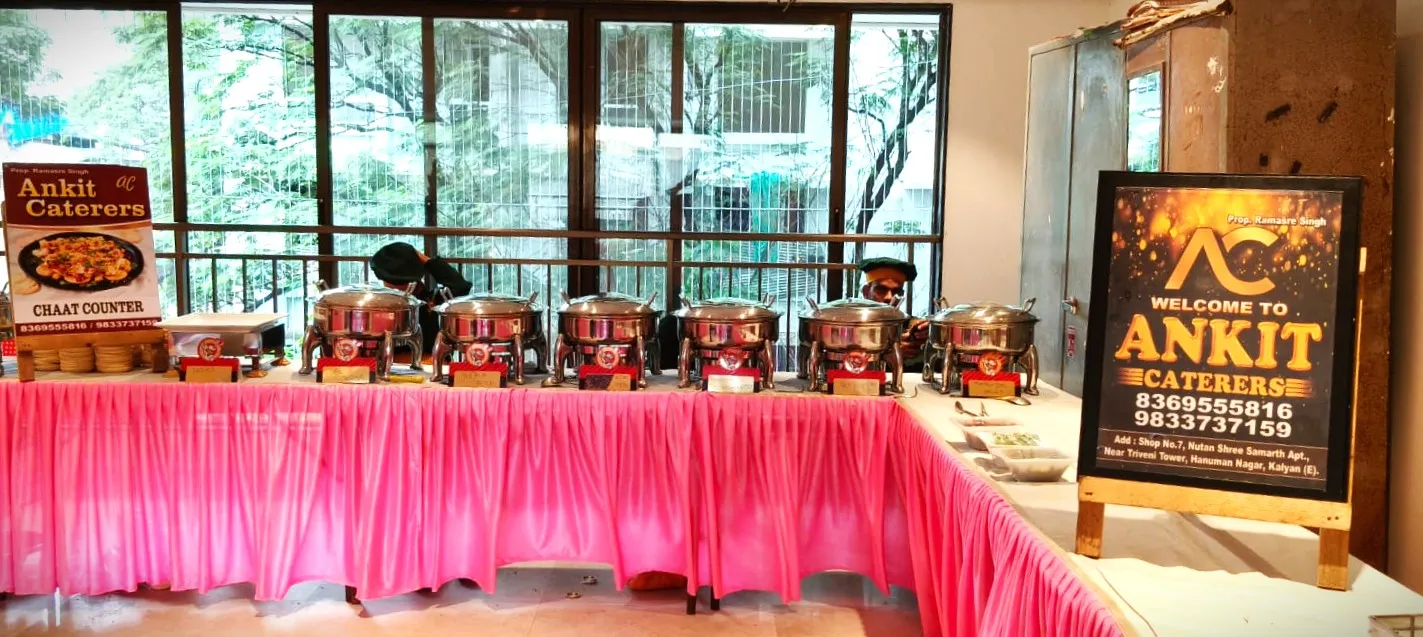 Pure vegetarian buffet setup by Ankit Caterers in Kalyan East
