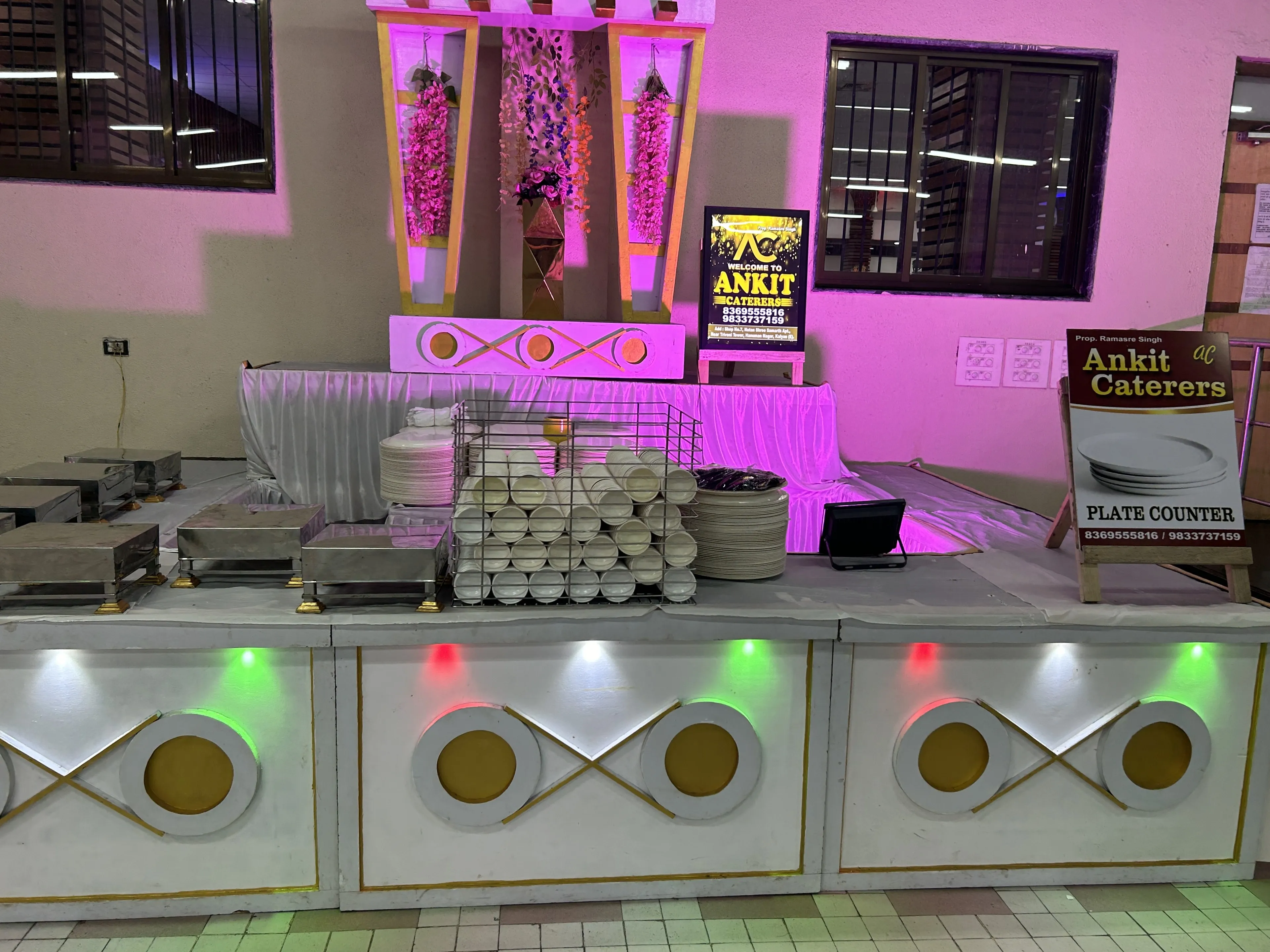 Cutlery and chaat counter stall