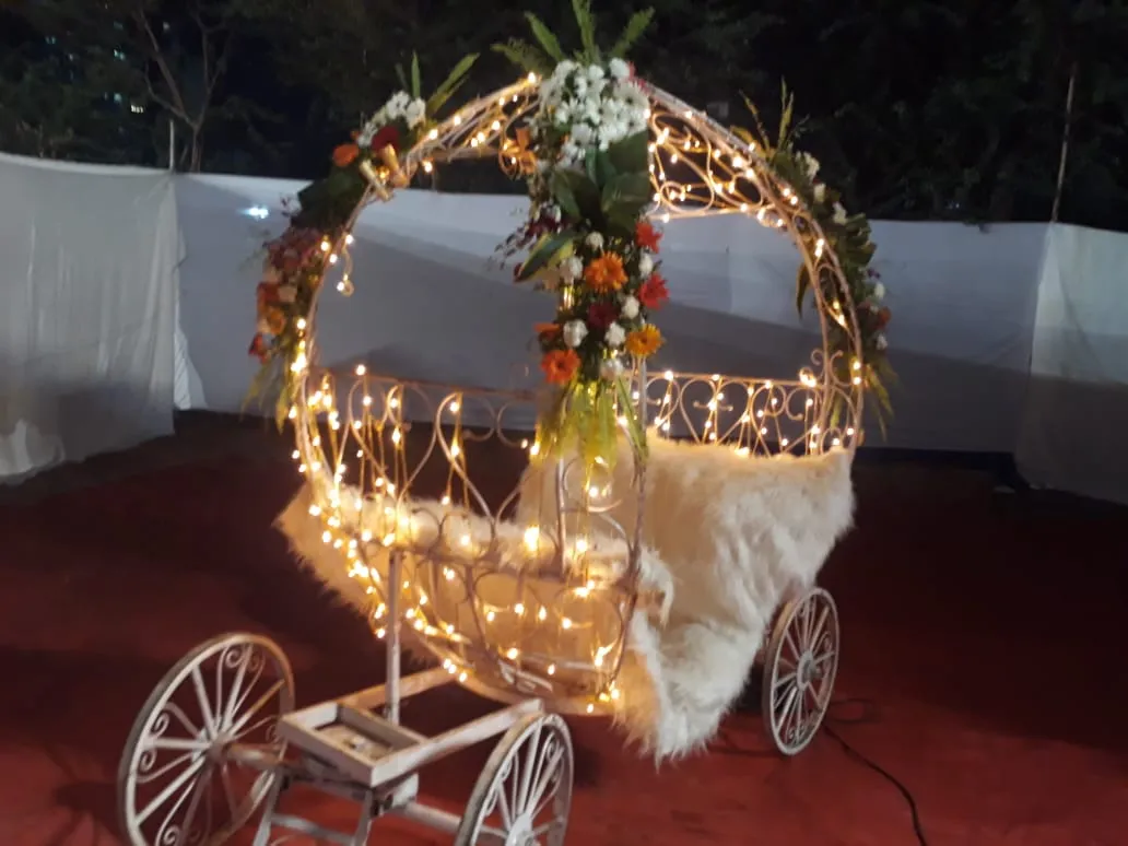 Elegant wedding décor and catering setup